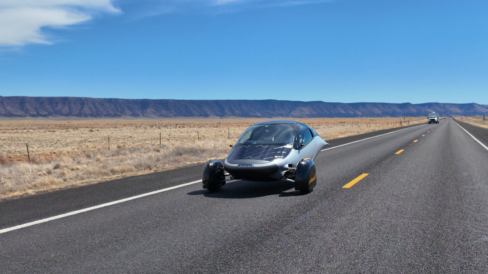 L’Aptera a pu parcourir 480 kilomètres lors d’un road trip. © Aptera